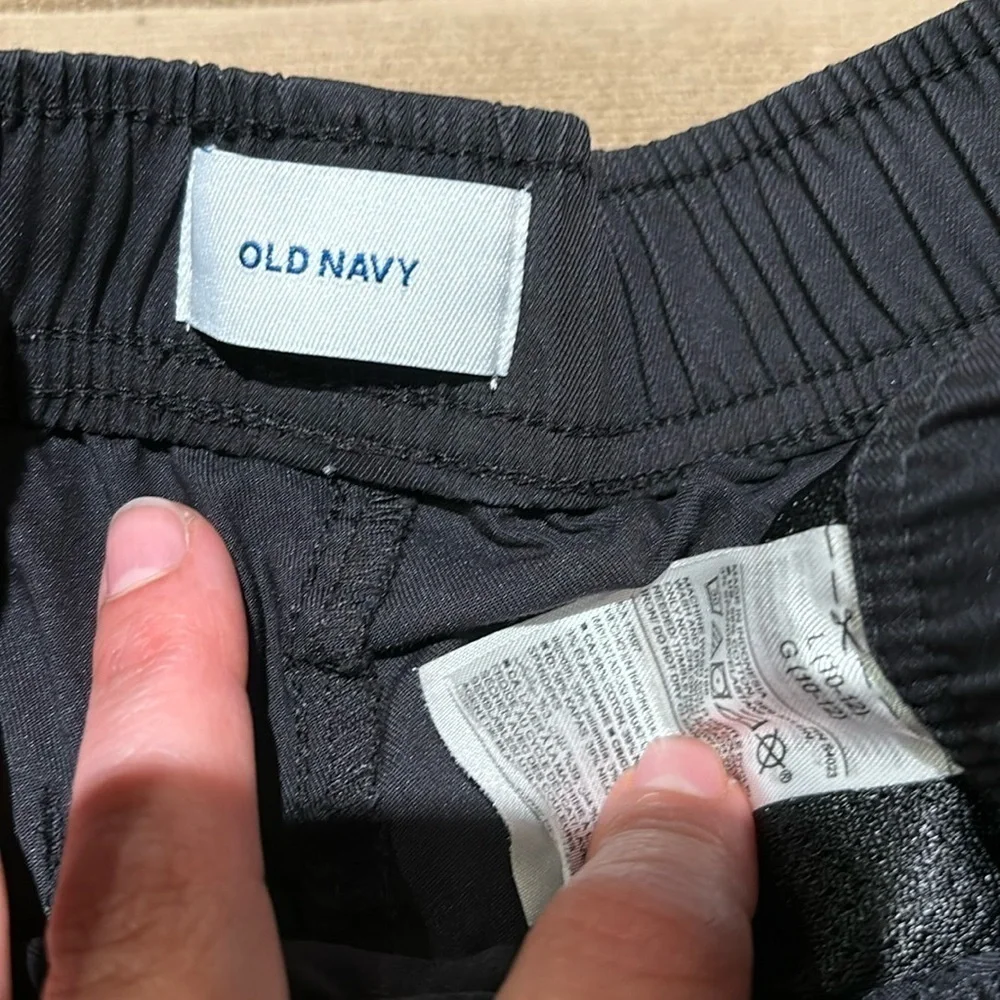 Boys Old Navy Black Drawstring Cotton Pants - size L​​